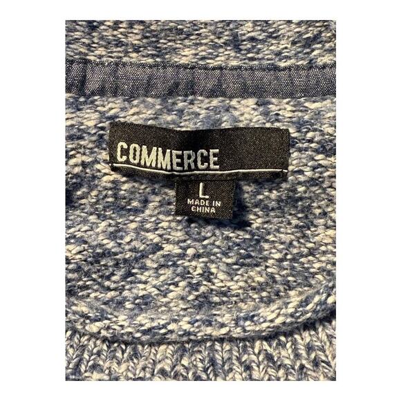 Commerce Men's Blue Crew Neck Long Sleeve Pullover Sweater Size Large‎ - Picture 6 of 6